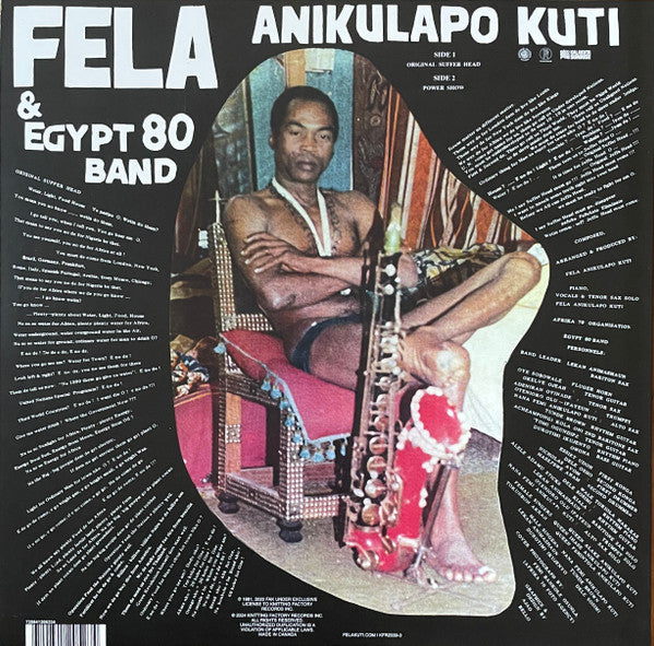 Fela Kuti, Egypt 80 - Original Suffer Head