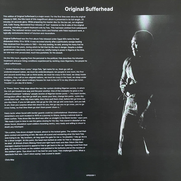 Fela Kuti, Egypt 80 - Original Suffer Head